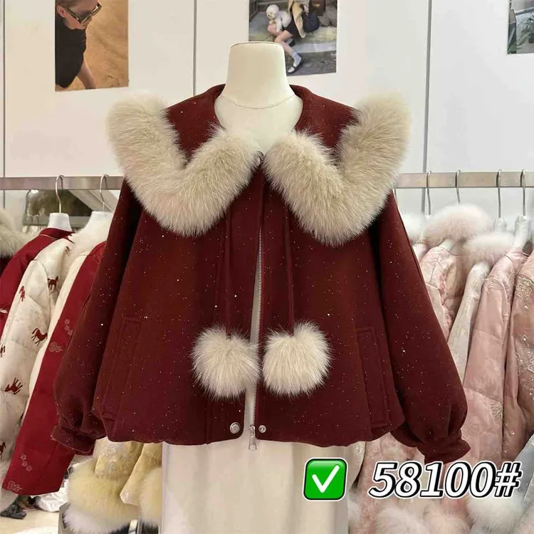 英英姐家洋气翻领外套冬季保暖时尚棉服