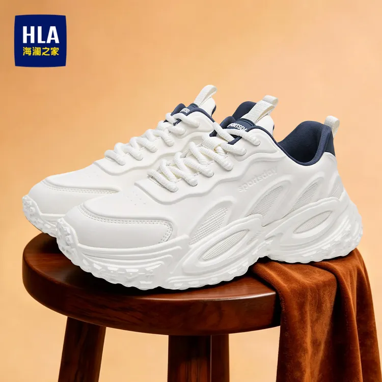 HLA/海澜之家男鞋秋季新款透气潮流轻便运动休闲鞋百搭增高老爹鞋商品图