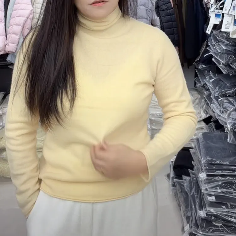 高领长袖羊毛羊绒冬季简约针织衫