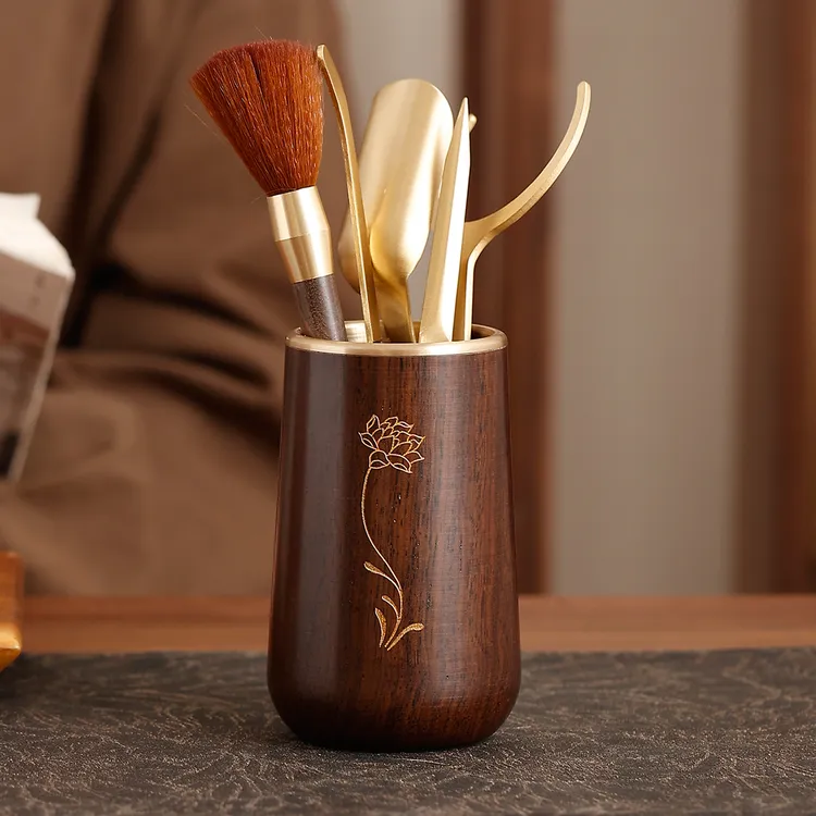 纯黄铜茶道六君子套装高档功夫茶具配件大全泡茶工具用品茶夹茶刀