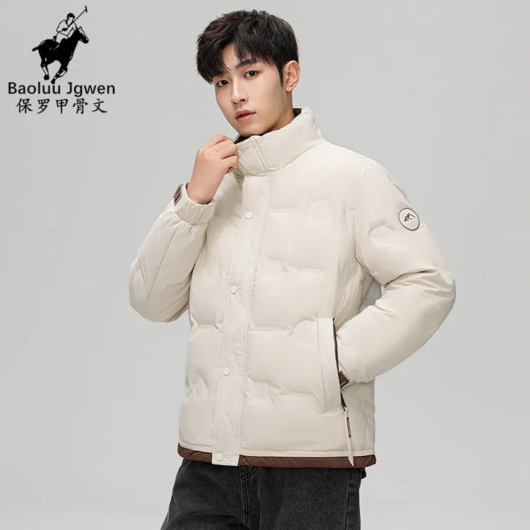 Baoluu Jgwen/保罗甲骨文冬季男士短款拼色立领外套韩版修身保暖