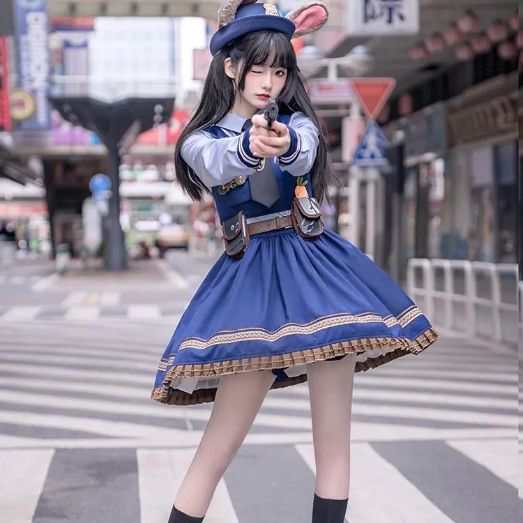 兔子警官卡通cos服朱迪漫展连衣裙套装二次元洛丽塔学生角色扮演