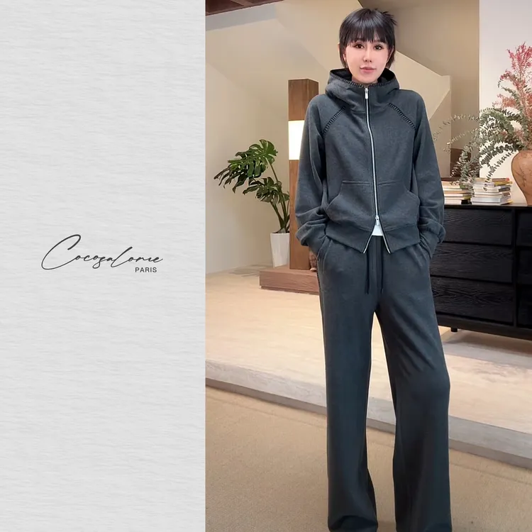 韩彬彬"松露套"软糯有型慵懒与格调并存冬日松弛羊毛套装2743-4