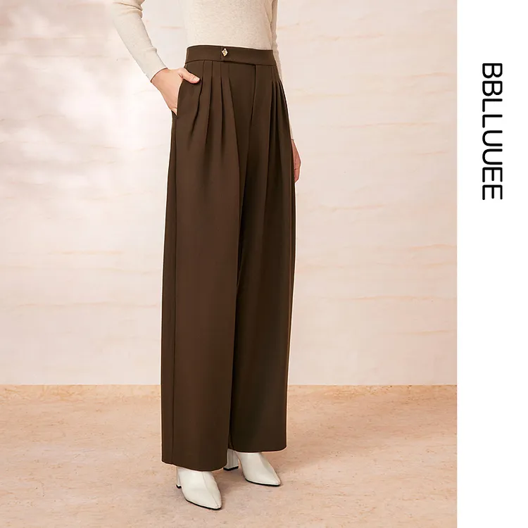 【燕子专属】【美拉德镰裤】 BBLLUUEE/粉蓝衣橱2025春装新款轻职场阔