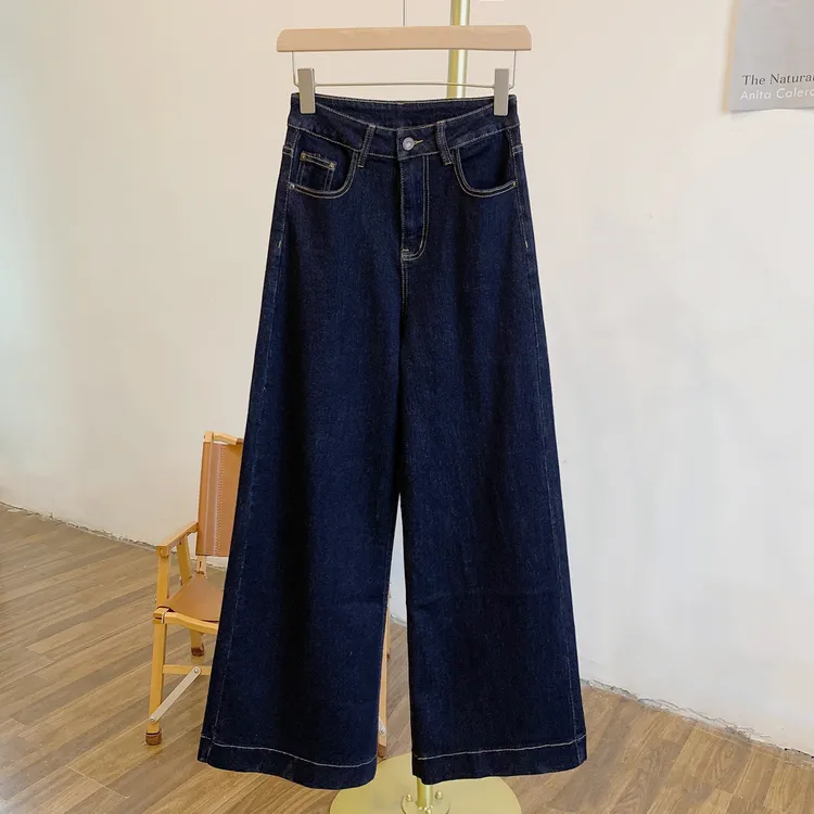 丹宁原牛C4846微弹牛仔阔腿裤