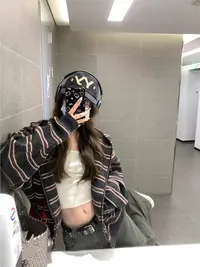 【野莓甜甜圈】韩系条纹连帽卫衣早秋款慵懒风宽松百搭显瘦外套