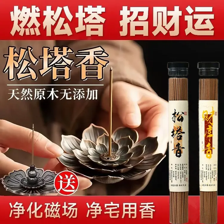 松塔香财库香天然线香中式熏香古代室内插香补库卧室办公室龙涎香