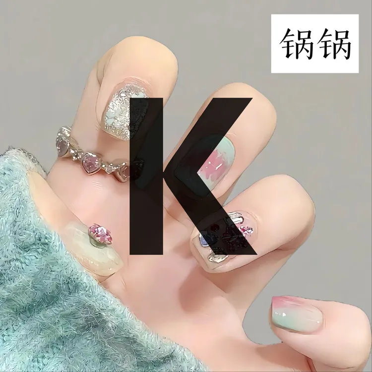 【K1-100】纯手工穿戴甲定制美甲裸色光疗甲短款指甲学生上班族气质