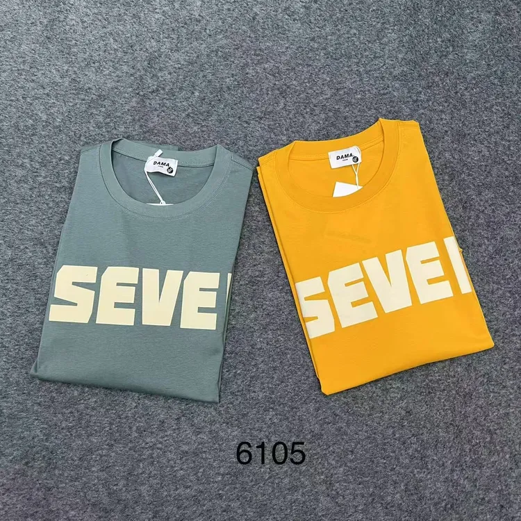 加肥加大时尚字母印花弹力圆领夏季薄款休闲男士半袖6105