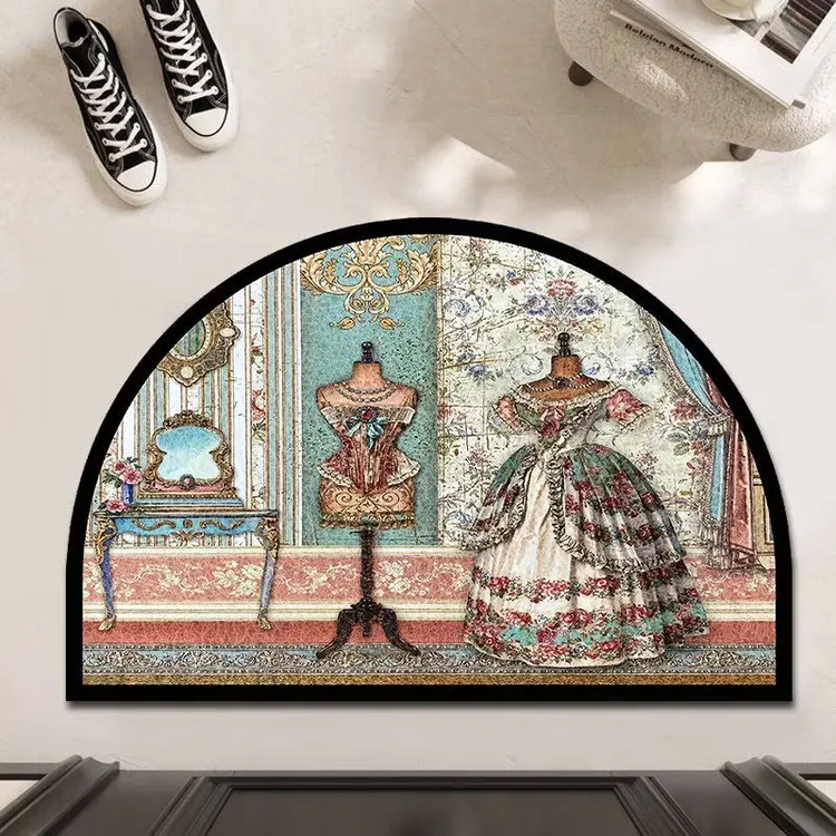 美式复古丝圈家用入户地毯防滑好清理玄关复古