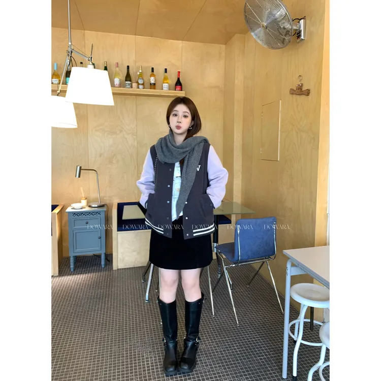 现货1133X大婉酱肉肉微胖定制【细节新生】早秋显瘦拼接手袖外套