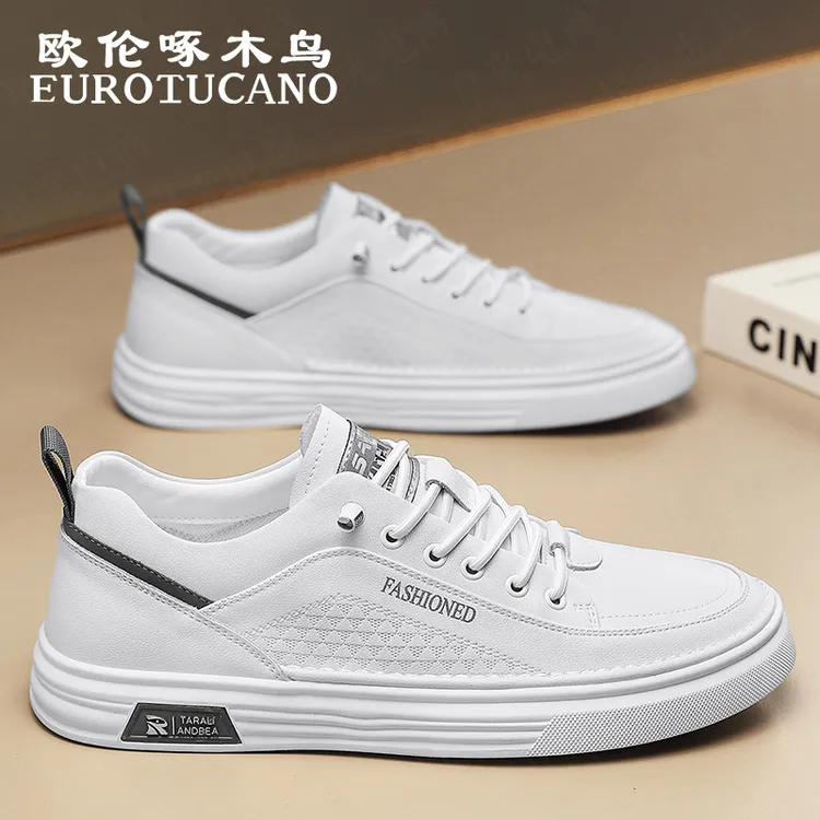 欧伦啄木鸟EUROTUCANO男鞋夏季时尚百搭休闲板鞋男士透气运动皮鞋商品图