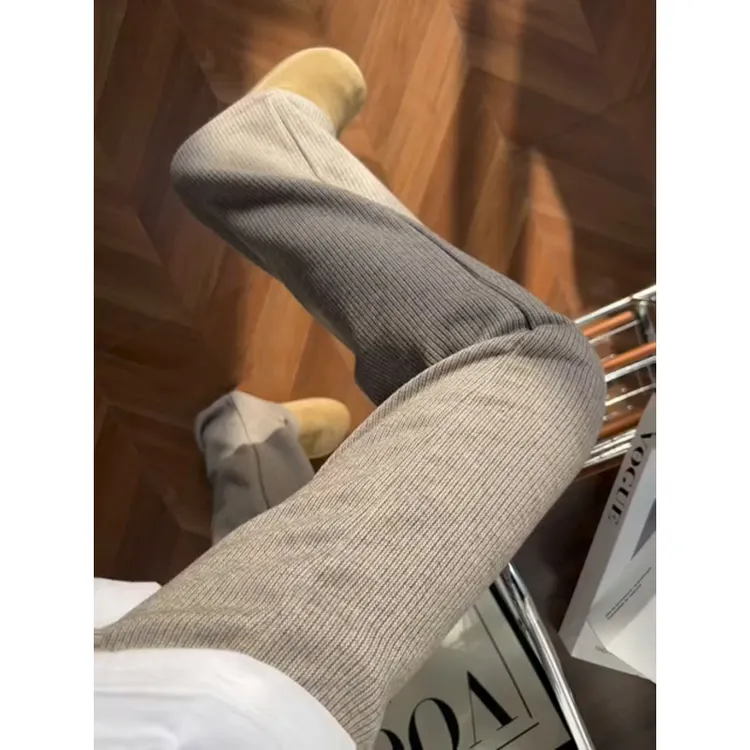 美式慵懒风休闲裤子男秋冬季加绒加厚垂感直筒裤松弛感阔腿运动裤