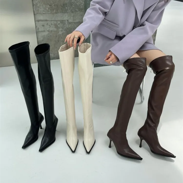 【佳颖77专属】2025过膝瘦瘦女靴尖头性感百搭显腿长细跟女靴108