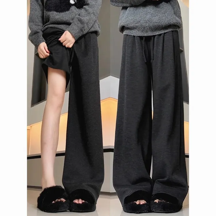 大码200斤糯米裤女胖m春秋季新款直筒垂感休闲宽松直筒薄款阔腿裤