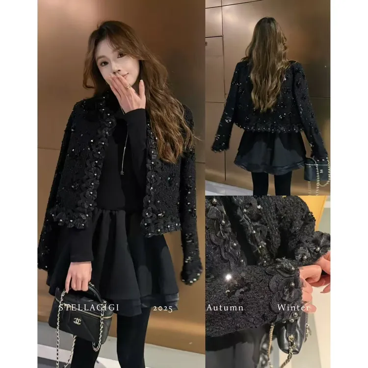 SG / 杨依姗 AW白夜繁星 串珠亮片羽绒小香风外套WT-20252577