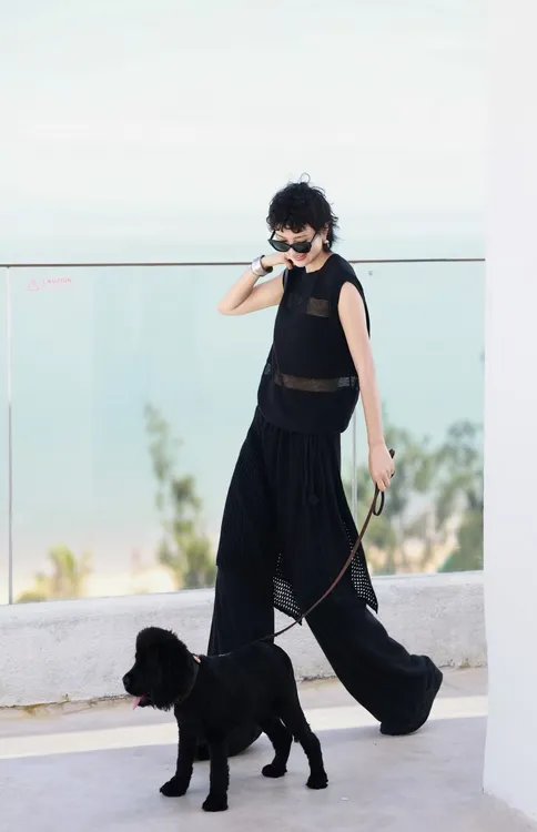 设计师原创一一印象谷时尚潮流女装亚麻三件套时尚大牌个性干练