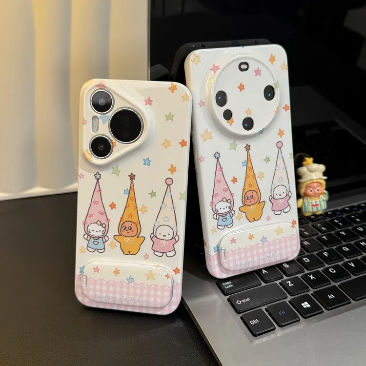 彩色星星高帽KT米菲适用苹果17/16支架手机壳华为vivoppo小米15套