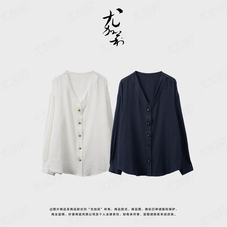 加莉精选【浪漫记录】-赫本风简约衬衫 分码