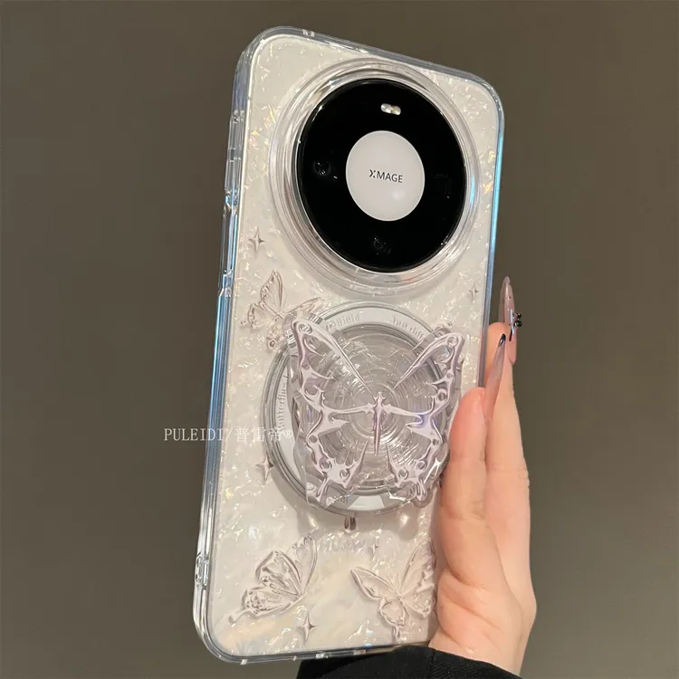ins风磁吸素描蝴蝶适用华为mate80ProMax手机壳mate70pro+高颜值