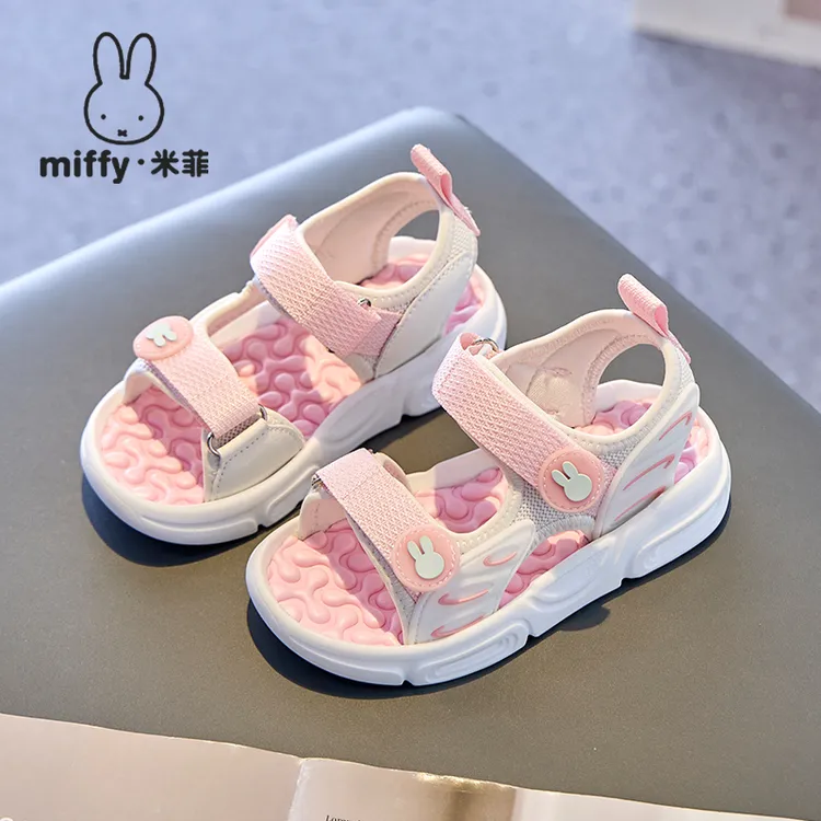 Miffy米菲童鞋夏季小童公主凉鞋儿童百搭夏款宝宝沙滩凉鞋软底