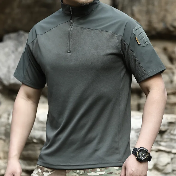 [砺兵户外]战术特训单导短袖蛙服速干透气宽松迷彩服训练服