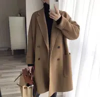 女西装领毛呢外套短款韩版宽松百搭时尚23205