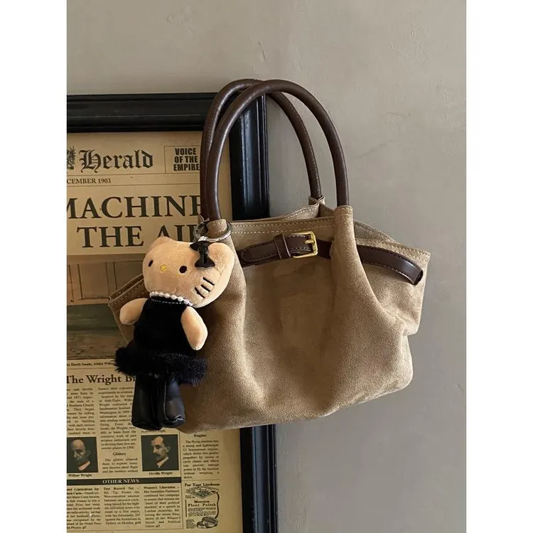 秋冬季超火小众麂皮绒包包女2025新款百搭斜挎包时尚手提包小拎包