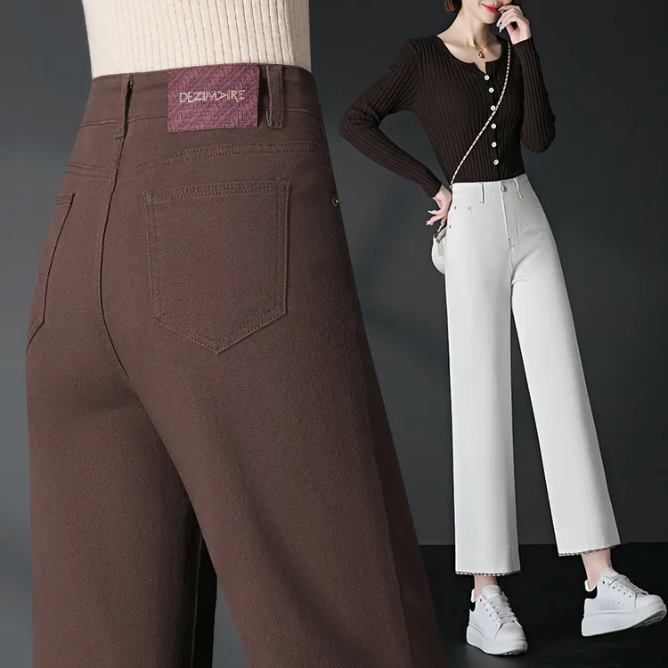 微弹力九分裤秋季直筒裤休闲裤女裤百搭韩系大码宽松春秋阔腿裤女