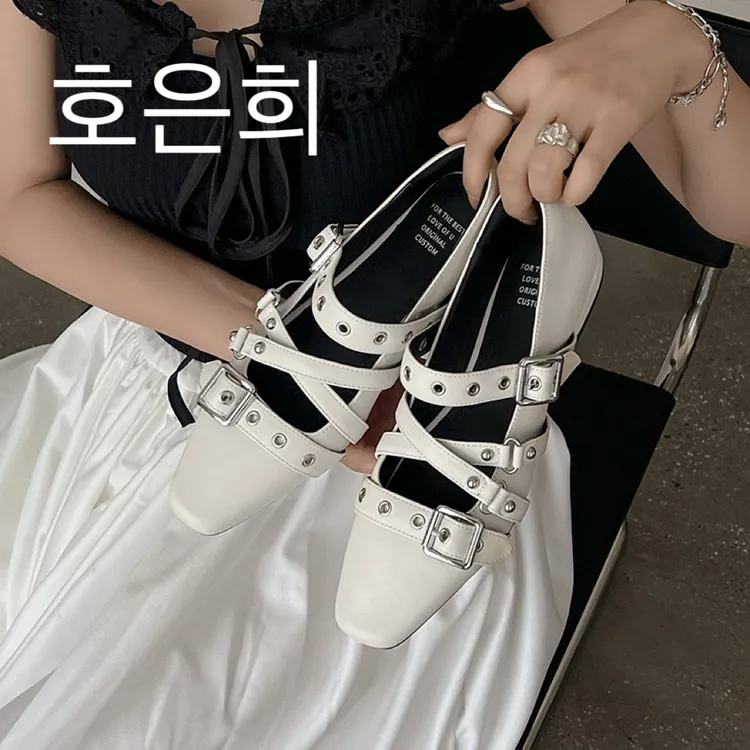 호은희浅口防滑夏季春季修面皮方头单鞋高跟平底法式女鞋