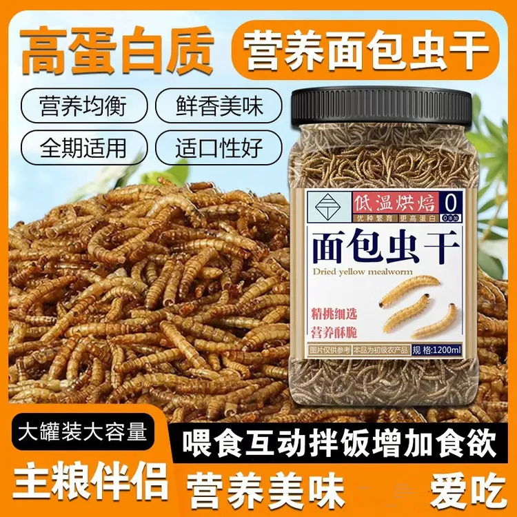 面包虫干营养饲料粮食营养零食高蛋白黄粉虫零食鱼粮乌龟鹦鹉鸟粮商品图
