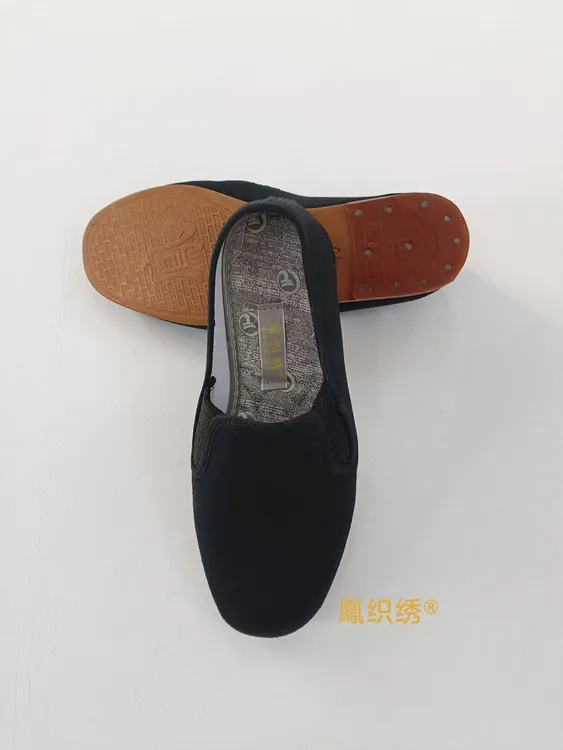 鳯织绣巾牛皮底礼服呢布鞋轻便透气舒适男士爸妈鞋休闲开车办公家