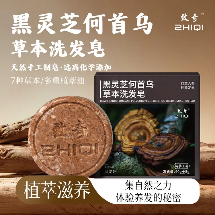 致奇【第二块半价 植物萃取】黑灵芝何首乌侧柏叶防断养发护发皂
