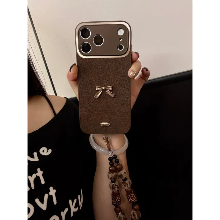 秋冬复古蝴蝶结气质适用苹果17手机壳iphone16/15/14/13promax女