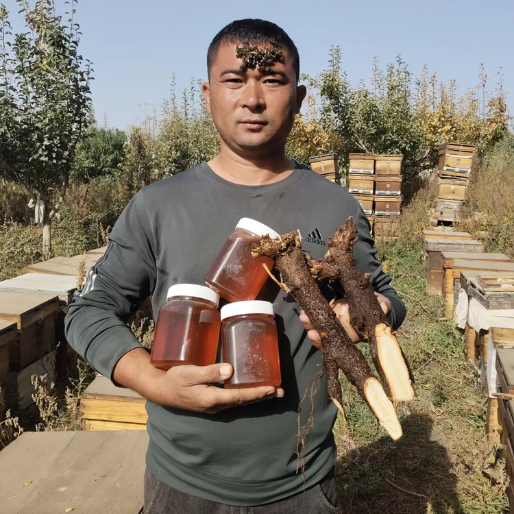 新疆黑蜂蜜甘草花蜜蜜无添加蜜源稀有花蜜液态1000克装