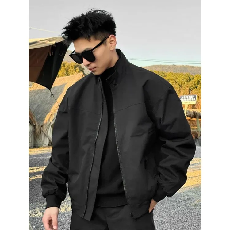 美式ma1飞行员教练夹克外套男款秋季潮牌cleanfit短款立领棒球服