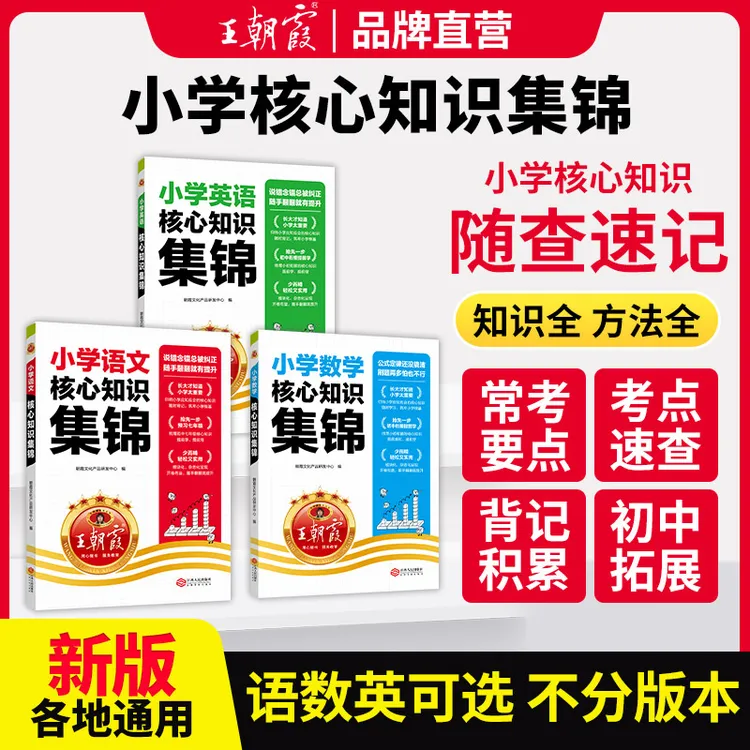 王朝霞核心知识集锦新版小学语文数学英语知识点总结归纳各地通用商品图