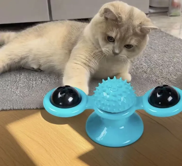 猫玩具自嗨解闷一整天宠物转盘逗猫棒不倒翁风车用品猫咪抓痒神器