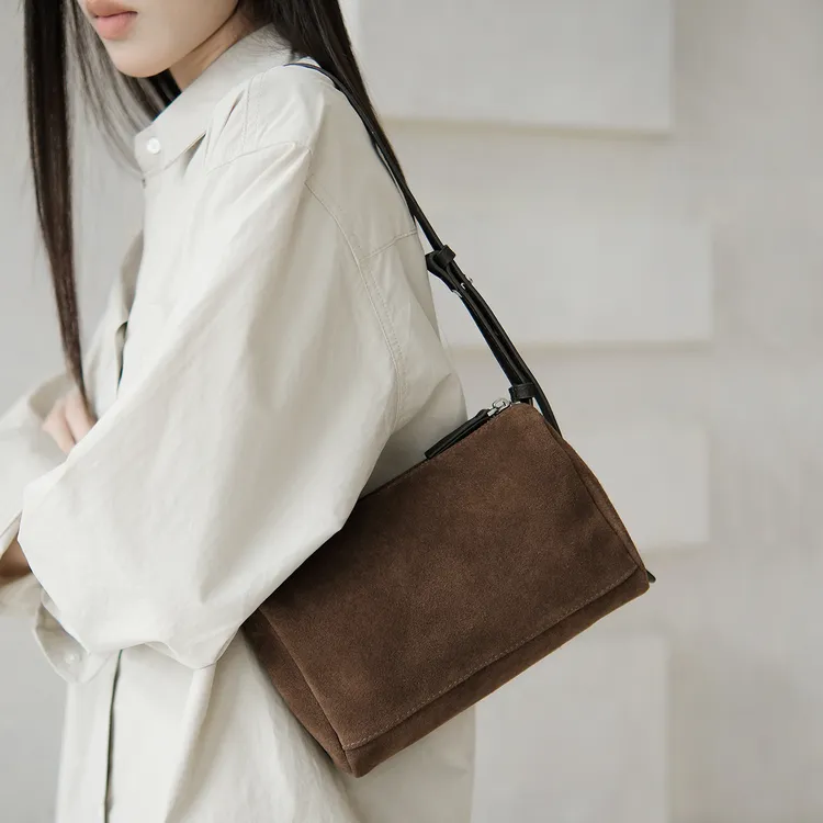 SoBag简约气质高级感反绒单肩斜挎枕头包女ins文艺通勤腋下小方包