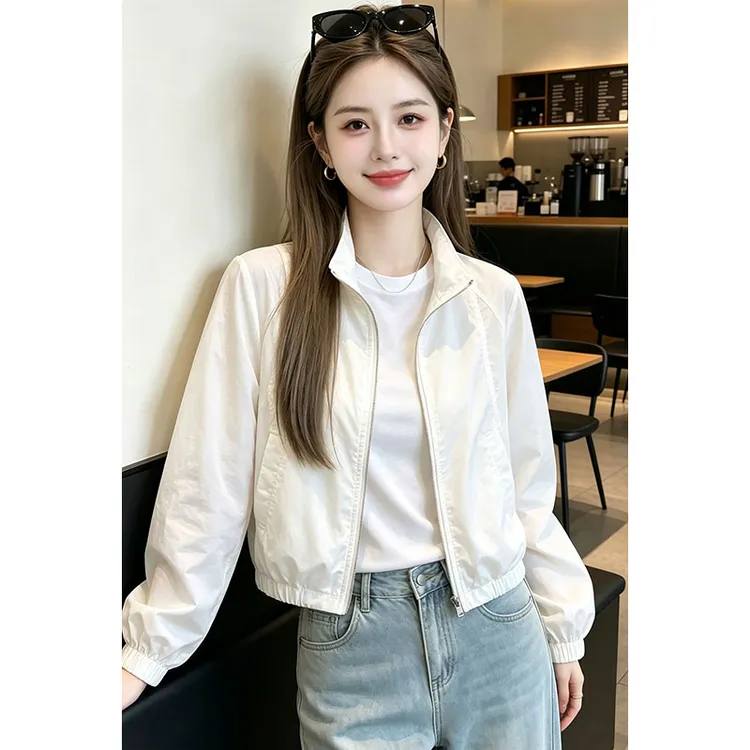 兹伊翰纯色百搭气质松弛感薄款外套女士2026春秋新款减龄长袖上衣商品图