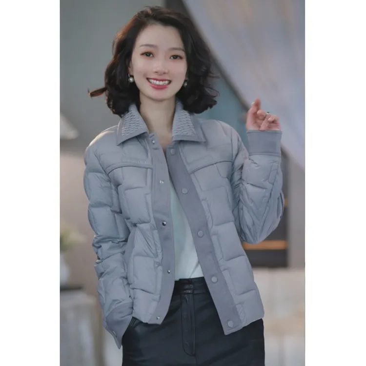 西子/【轻甲夹克】90鹅绒中空纱翻领短款夹克羽绒服/YRHJ0355