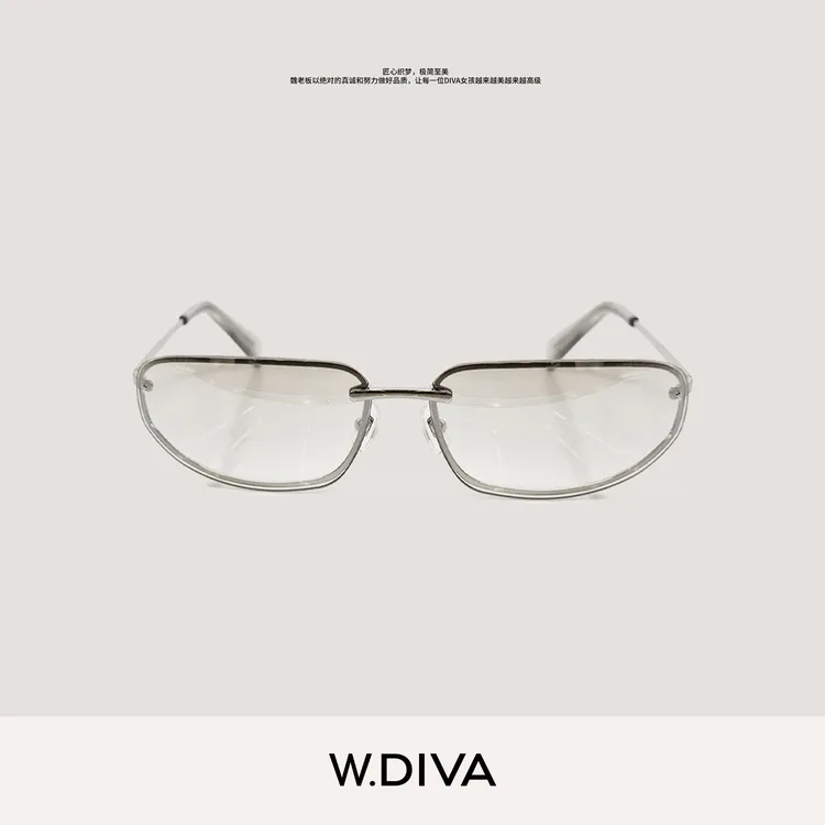 W.Diva【时髦镜】超复古时髦Y2K曲面屏银框太阳镜50M232514魏老板商品图