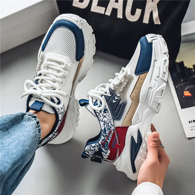 男鞋夏季男鞋新款飞织鞋网面镂空透气百搭男士休闲运动潮鞋