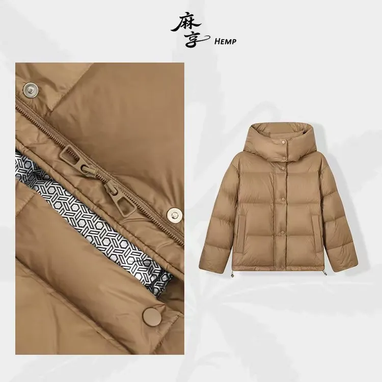 麻享【泡芙羽绒服】冬季新款纯色连帽羽绒服轻盈保暖女款FSY51126