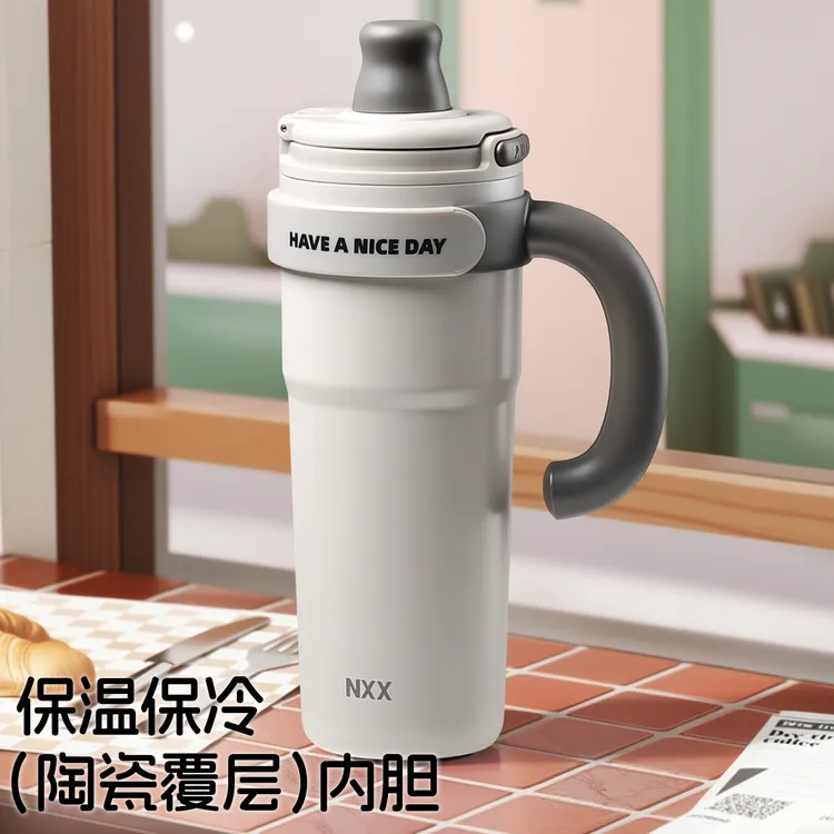 陶瓷内胆保温杯保温杯男女高颜值咖啡杯便携2025新款巨无霸水杯