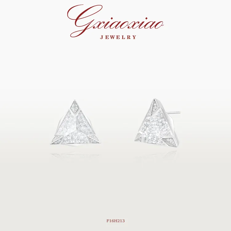 G XIAOXIAO镀K金耳饰 【三角秘境】法式气质几何三角形耳环 F16H213