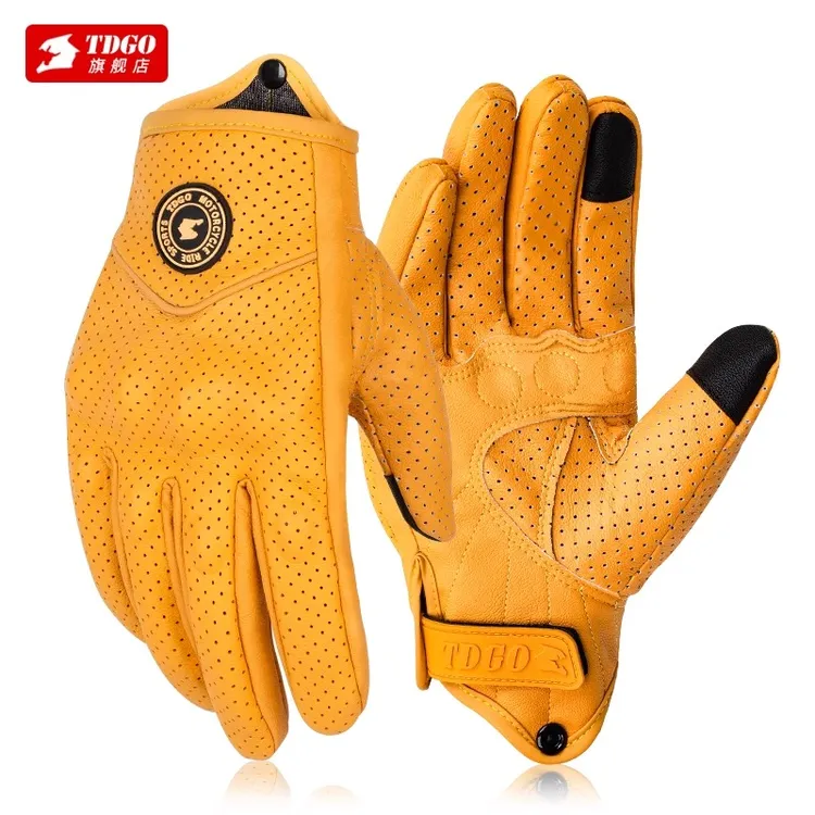 夏季摩托车骑行手套透气薄款机车复古巡航半指防水防摔四季通用男