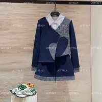 【宠粉价】（加绒）气质慵懒风长袖假两件时尚套装轻熟风秋冬款TZ-888