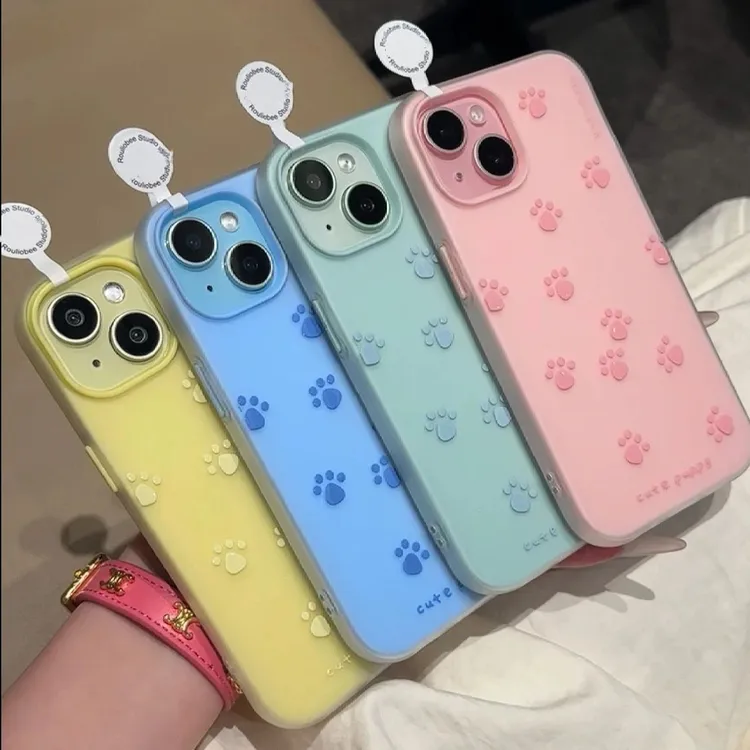 ins风小猫爪手机壳适用iPhone16/15promax可爱13pro简约12少女11