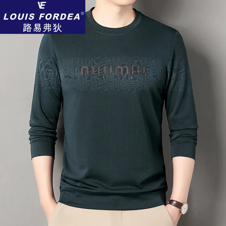 Louis Fordea路易弗狄卫衣男长袖春秋款圆领打日系复古长袖打底衫
